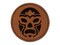 Luchador Mexican Wrestler Mask Lucha Libre Round Iron-On Engraved Faux Leather Patch Applique - 2.5"